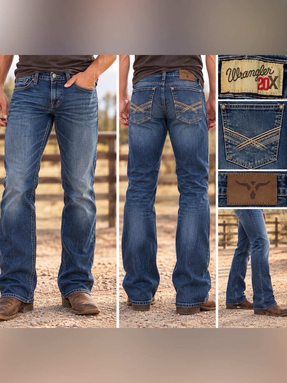 Wrangler 20X Men’s 30x30 Blue Bootcut Western Cowboy Jeans Denim Ranch Workwear